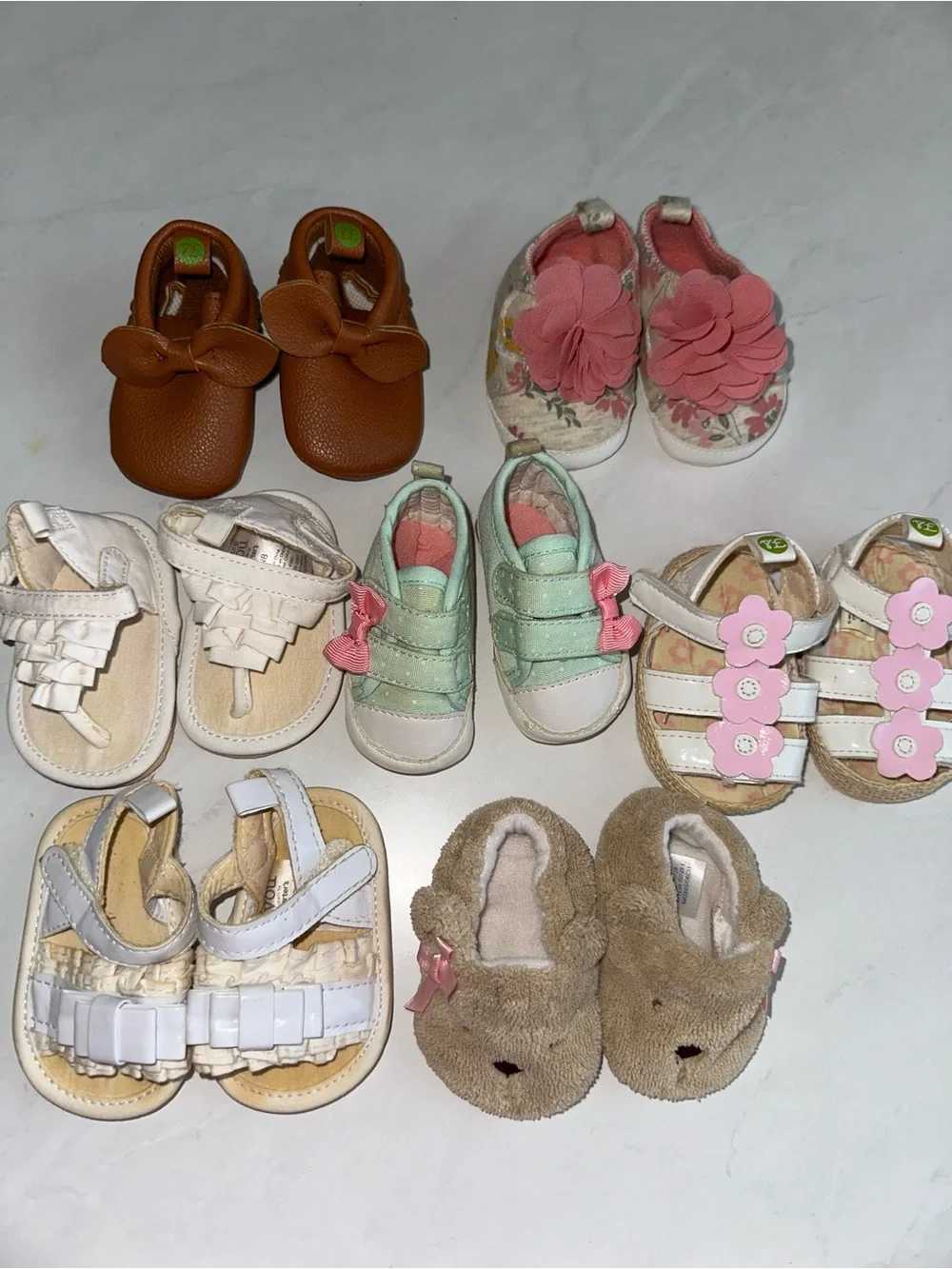 Assorted Kids Shoes - Brown, Pink, Mint, White